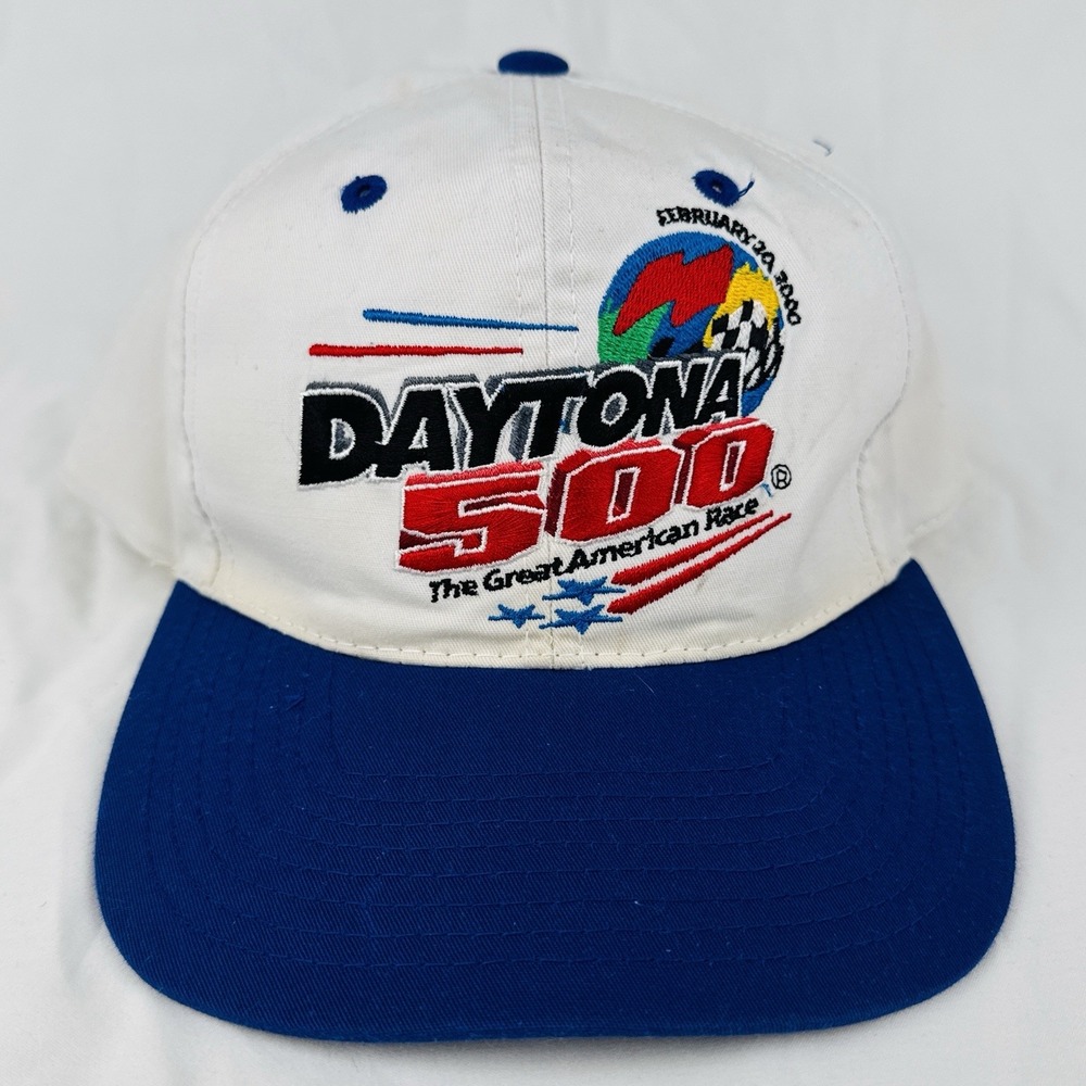 Vintage Daytona 500 NASCAR Hat 2000 Checkered Flag Sports Snapback Racing